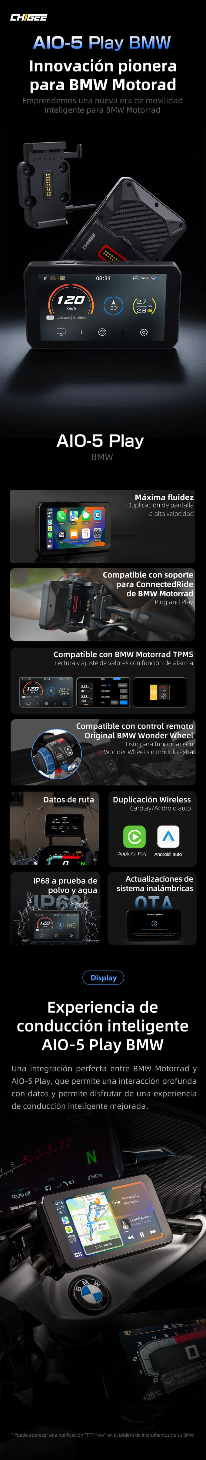 Más funciones y opciones disponibles para dispositivo Chigee AIO-5 Play BMW